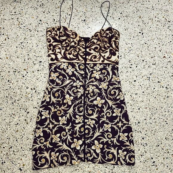 Nicole Miller Collection mini cocktail dress 0 XS print lined silk - Picture 2 of 8